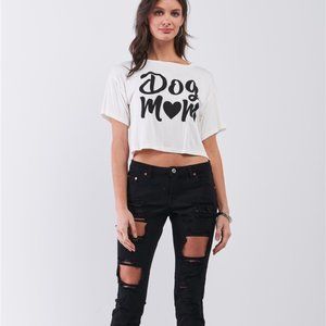 "Dog Mom" Cropped Tee